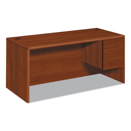Hon Pedestal Desk Desk, Rt Ped, 66inW, Cognac, 30" D X 29-1/2" H, 66" W X Particle Board, Cognac HON10783RCO